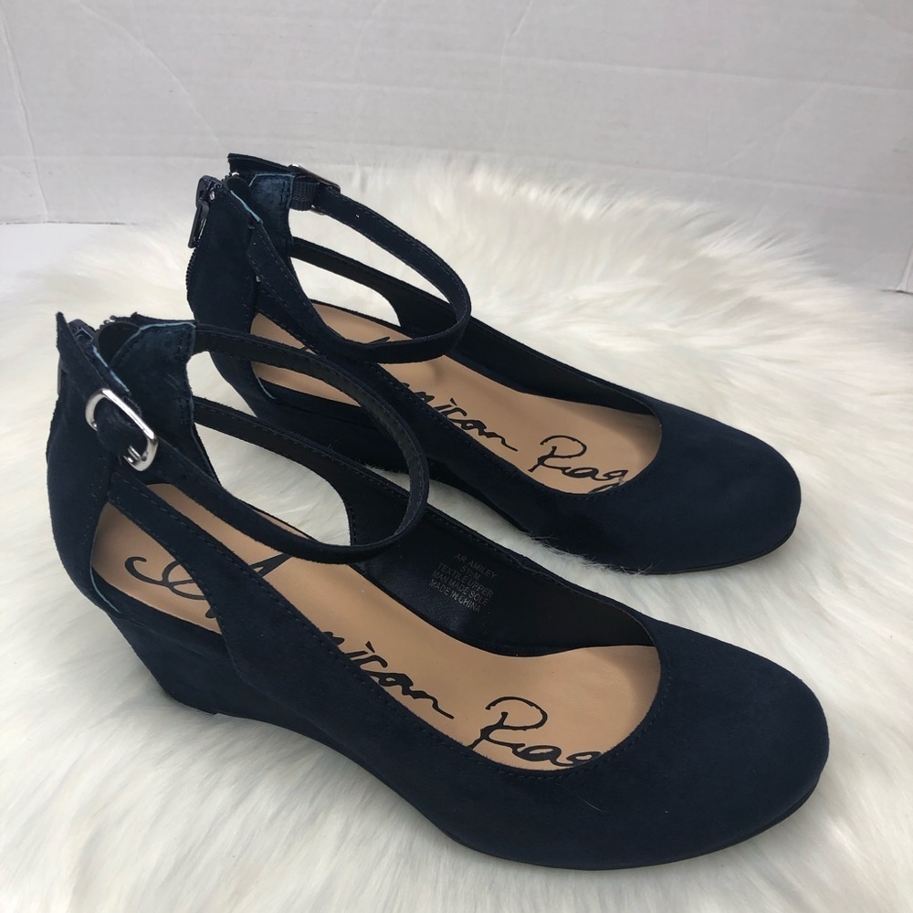 American Rag Navy Blue Miley Chop Out Wedges 5.5M - Picture 4 of 10